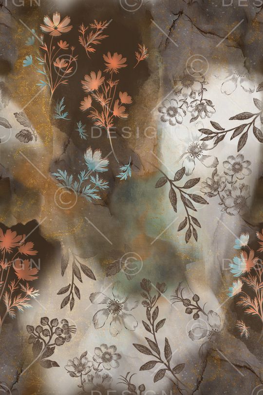 简影植物印花华亿平台图片