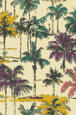 棕榈树印花华亿平台图片