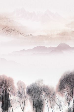 水墨风印花华亿平台图片