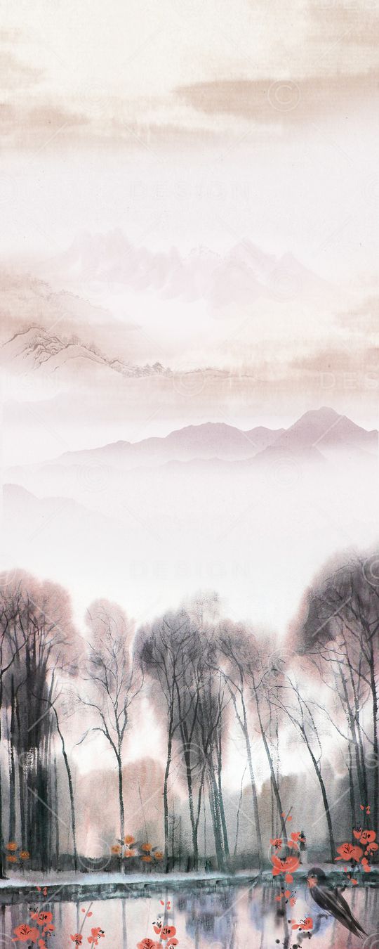 水墨风印花华亿平台图片