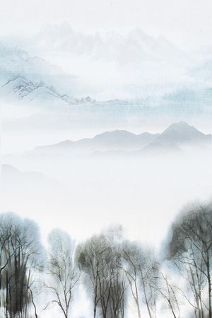 水墨风印花华亿平台图片