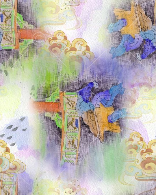 晕染肌理印花华亿平台图片