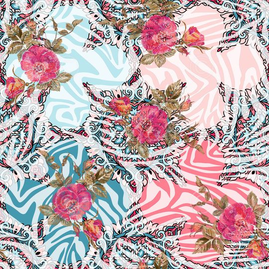 花卉印花华亿平台图片