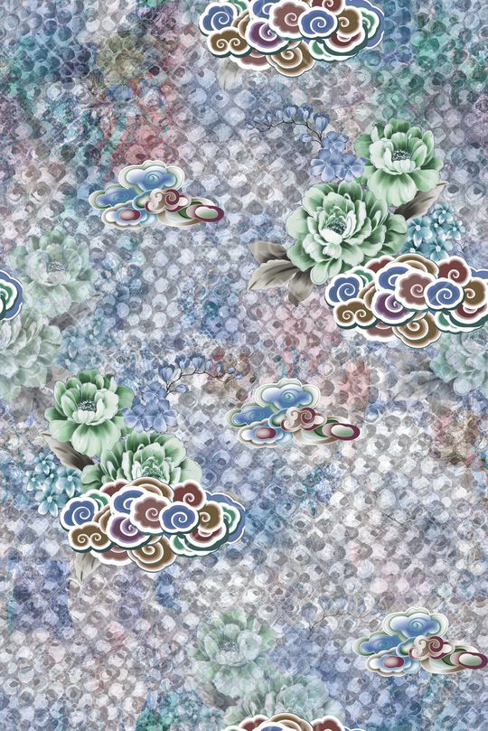 晕染肌理印花华亿平台图片