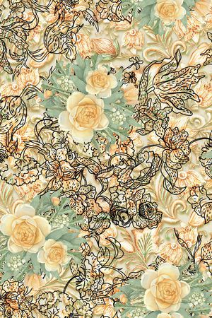 水彩花卉印花华亿平台图片