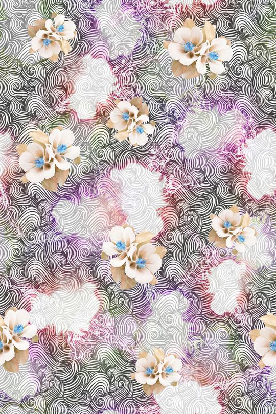 花卉印花华亿平台图片