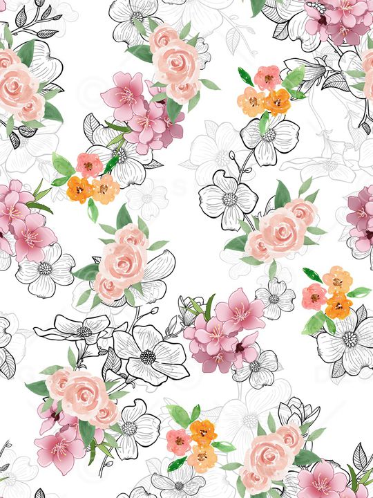 花卉印花华亿平台图片