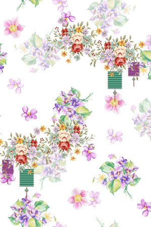 花卉印花华亿平台图片