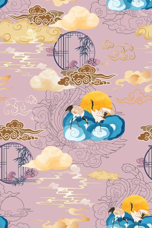 中国风印花华亿平台图片