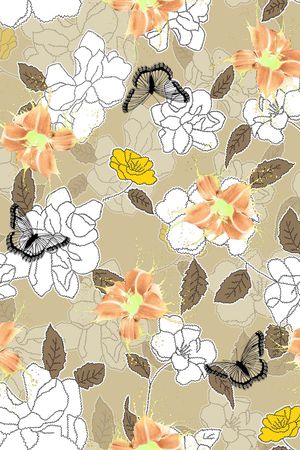 蝴蝶印花华亿平台图片