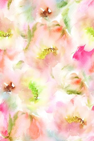 水彩花卉印花华亿平台图片