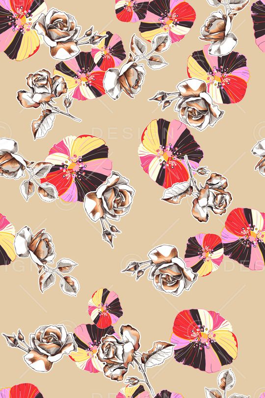 花卉印花华亿平台图片