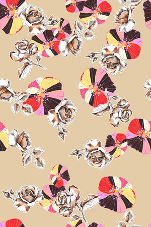 花卉印花华亿平台图片