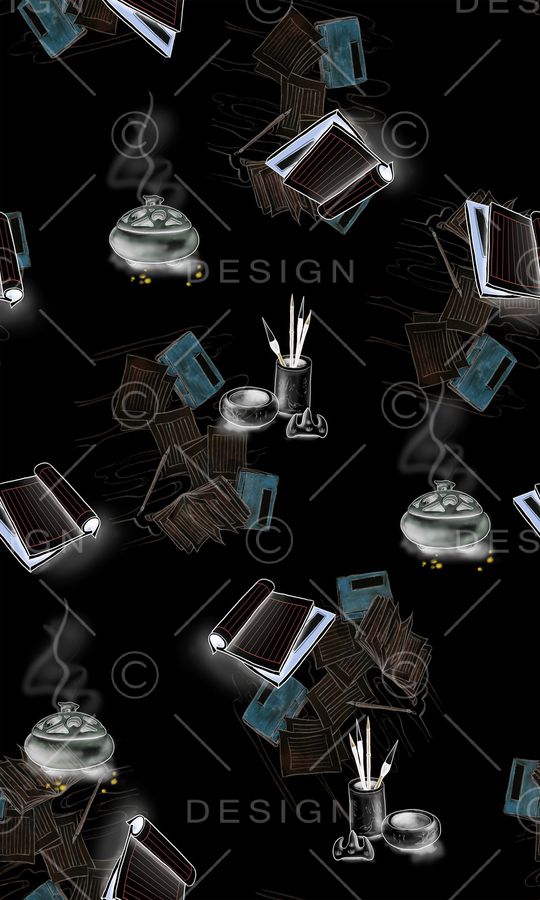 水墨风印花华亿平台图片