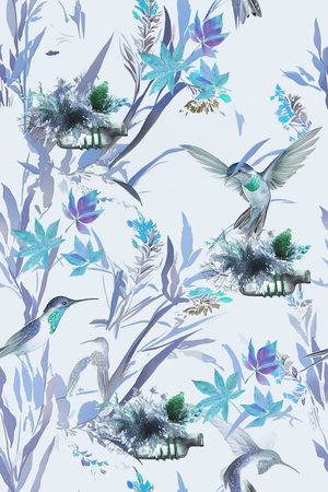 水彩花卉印花华亿平台图片