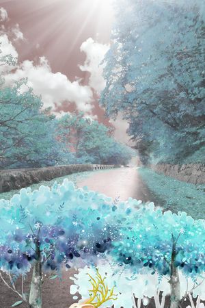 水彩花卉印花华亿平台图片