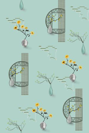 中国风印花华亿平台图片