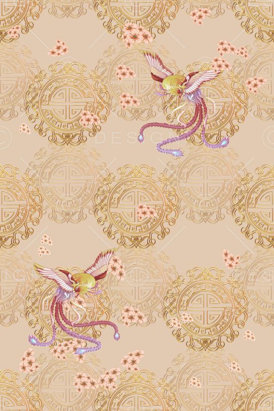 古典纹样印花华亿平台图片