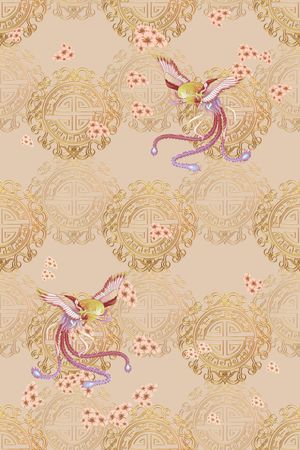 古典纹样印花华亿平台图片