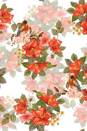 水彩花卉印花华亿平台图片