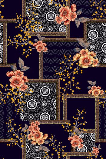 花卉印花华亿平台图片