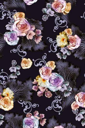 花卉印花华亿平台图片