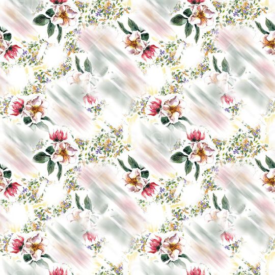 水彩花卉印花华亿平台图片