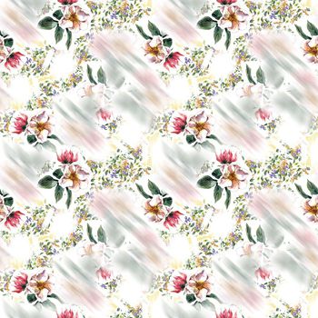 水彩花卉印花华亿平台图片