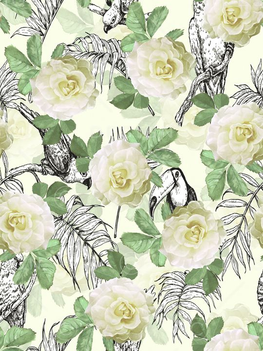 水彩花卉印花华亿平台图片