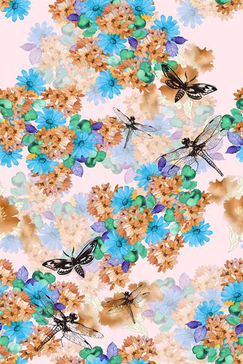 蜻蜓印花华亿平台图片