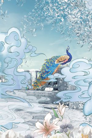 孔雀印花华亿平台图片