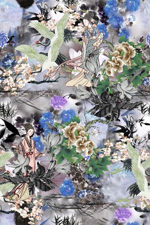 梅花印花华亿平台图片