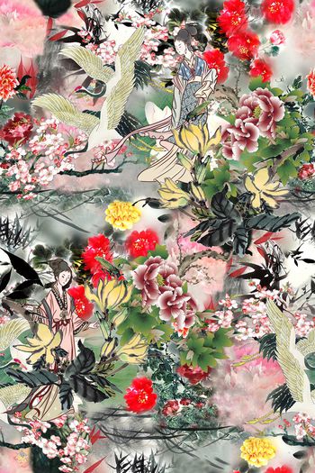 梅花印花华亿平台图片