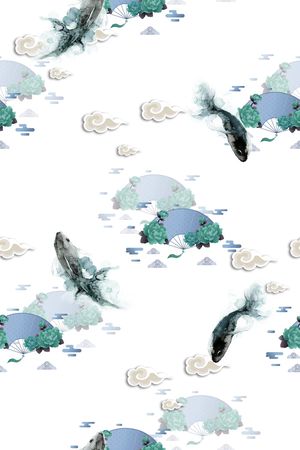 扇子印花华亿平台图片