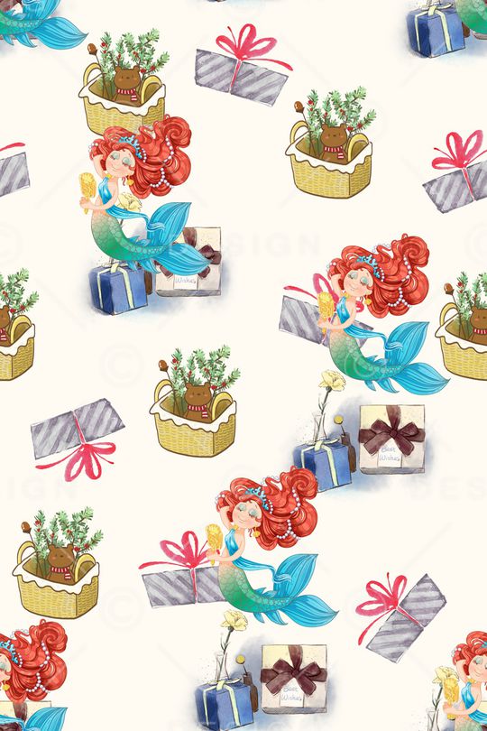 美人鱼印花华亿平台图片