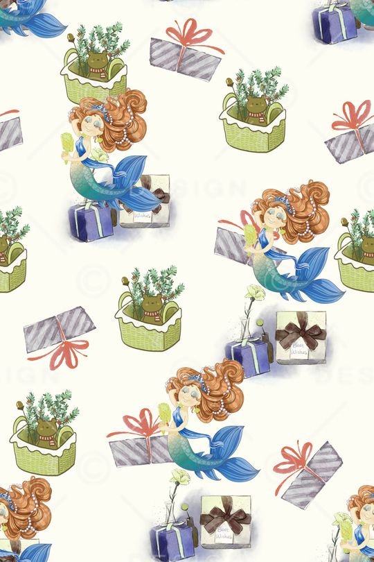 美人鱼印花华亿平台图片