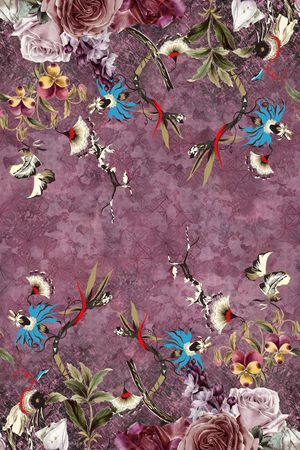 花卉印花华亿平台图片