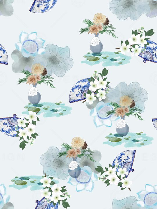 花卉印花华亿平台图片