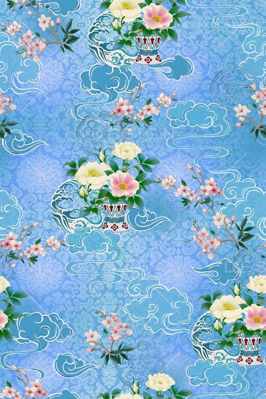 中国风印花华亿平台图片