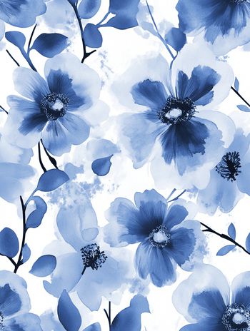 水彩花卉印花华亿平台图片