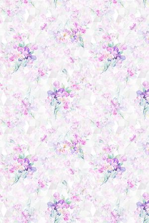 水彩花卉印花华亿平台图片