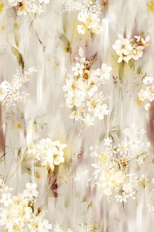 水彩花卉印花华亿平台图片