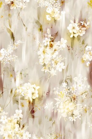 水彩花卉印花华亿平台图片