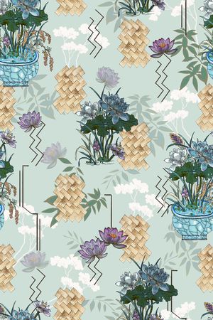 花卉印花华亿平台图片