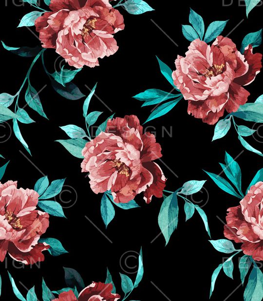 牡丹印花华亿平台图片