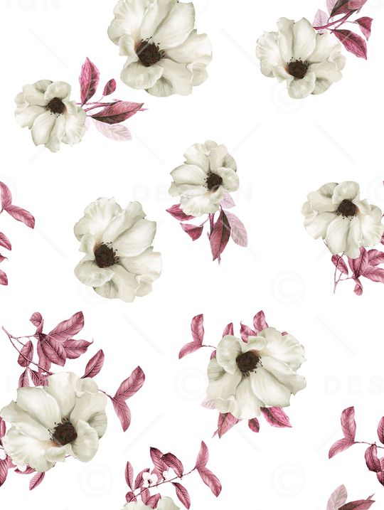 水彩花卉印花华亿平台图片