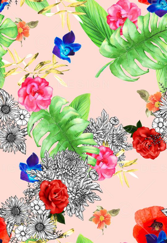 花卉印花华亿平台图片