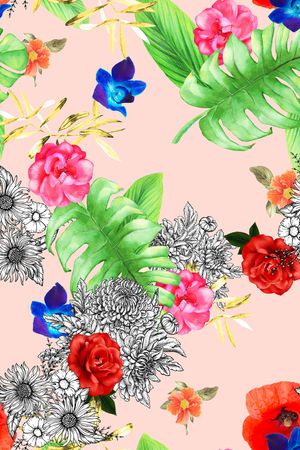 花卉印花华亿平台图片