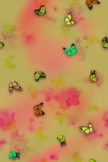 蝴蝶印花华亿平台图片