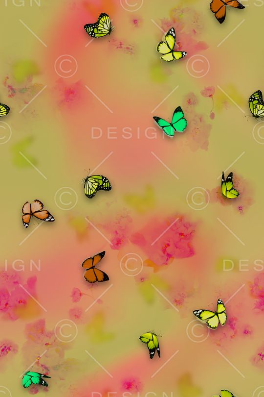 蝴蝶印花华亿平台图片